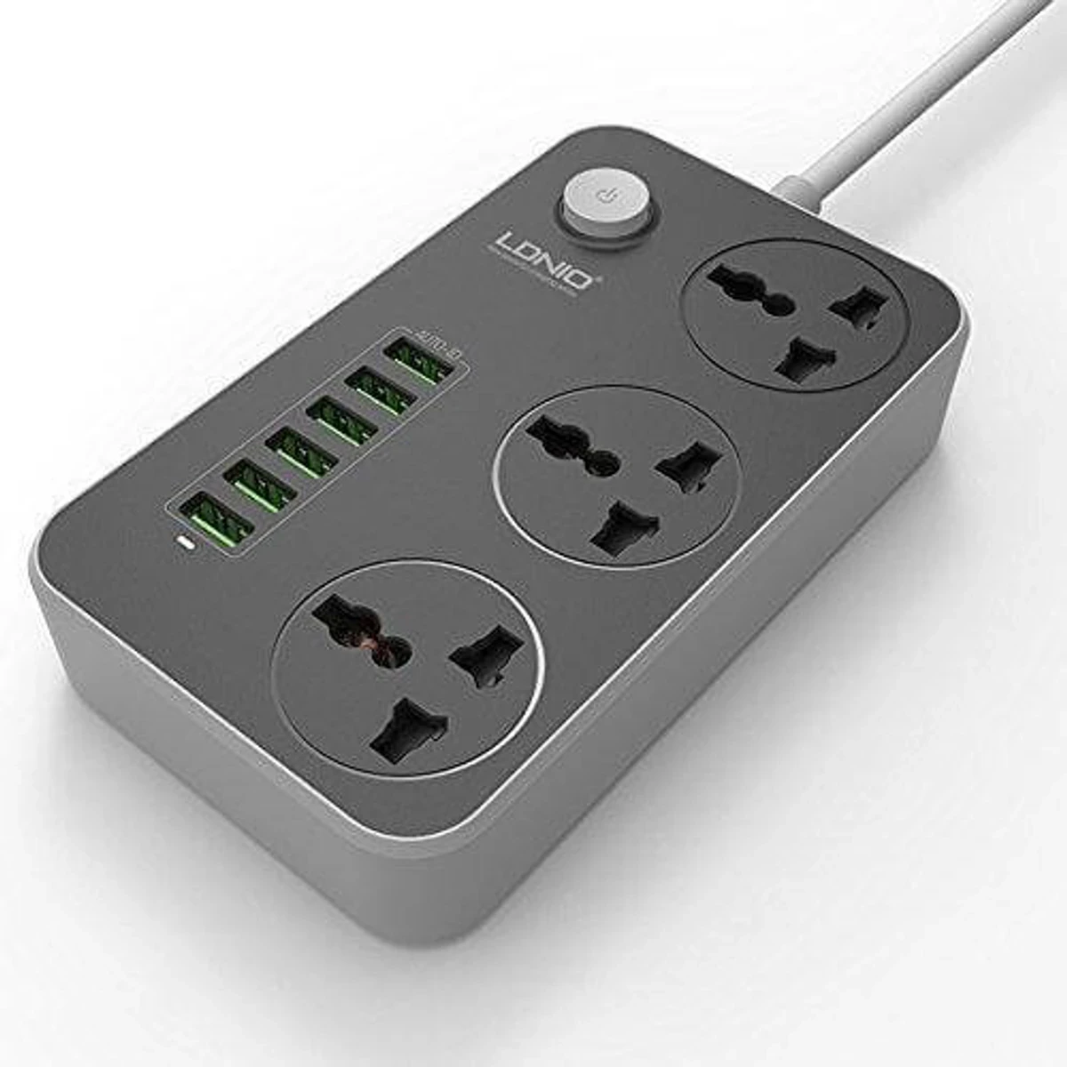 LDNIO SC3604 Power Strip With 3 AC Sockets And 6 USB Ports